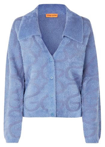 Stine Goya - Strickware - Long Sleeve Cropped Cardigan - Infinity Blue