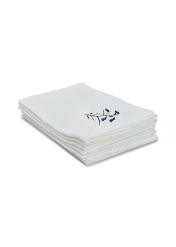 Langkilde & Søn - Serviettes de table en tissu - FLORA Napkins - 6 pc. - White