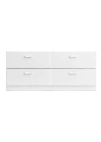 String Furniture - Cassettiera - Relief Chest Of Drawers - Low - White - Plinth