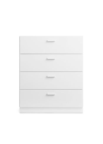 String Furniture - Cassettiera - Relief Chest Of Drawers - Wide - White - Plinth