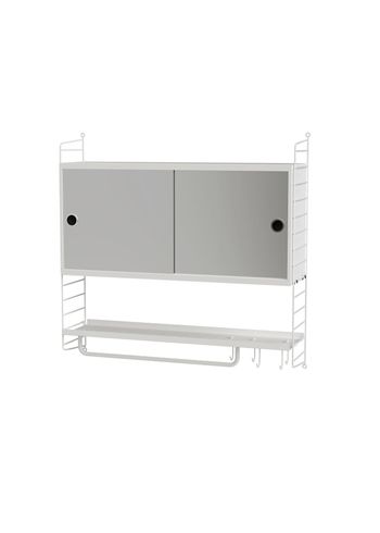 String Furniture - Sistema di scaffalature - Bathroom A - White / White