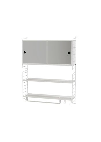 String Furniture - Shelving system - Bathroom C - White / White