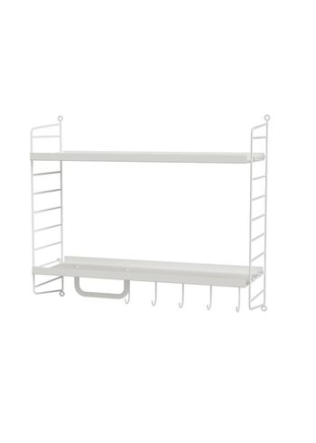 String Furniture - Sistema di scaffalature - Bathroom E - White / White