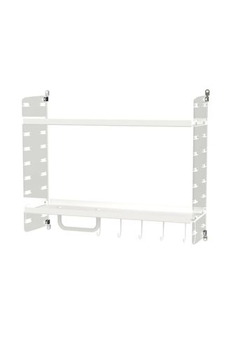 String Furniture - Shelving system - Bathroom F - White / Clear Perspex
