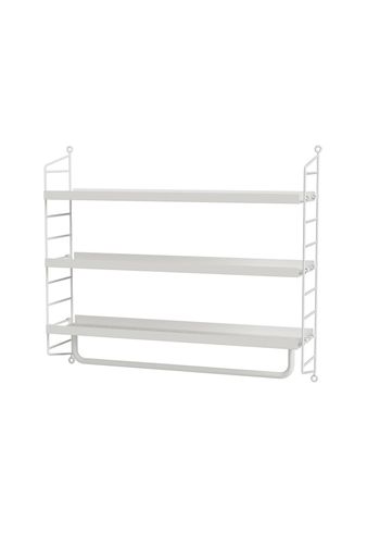 String Furniture - Sistema de estanterías - Bathroom J - White / White