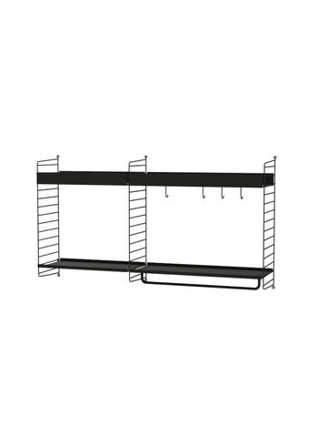 String Furniture - Shelving system - Kitchen A - Black / Black