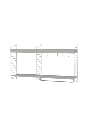 String Furniture - Shelving system - Kitchen A - Grey / Grey