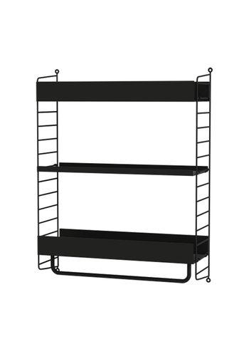 String Furniture - Sistema de estanterías - Kitchen E - Black / Black