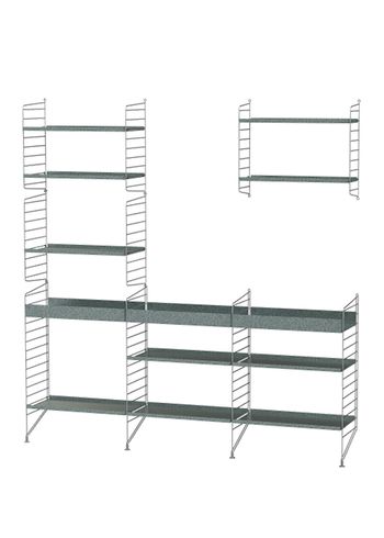 String Furniture - Sistema de estanterías - Outdoor H - Galvanized / Galvanized