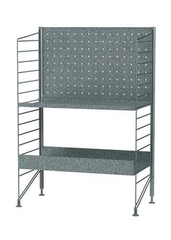 String Furniture - Sistema de estanterías - Outdoor I - Galvanized / Galvanized