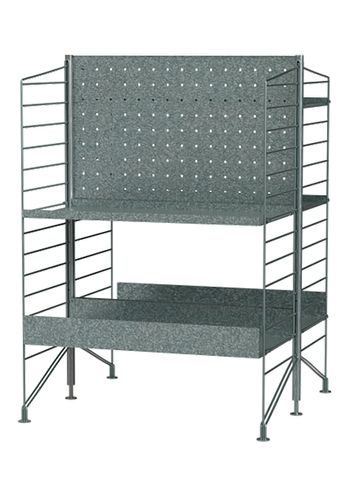 String Furniture - Sistema di scaffalature - Outdoor J - Galvanized / Galvanized
