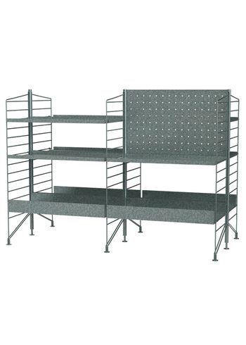 String Furniture - Shelving system - Outdoor L - Galvanized / Galvanized
