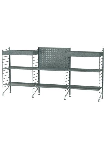 String Furniture - Sistema de estanterías - Outdoor M - Galvanized / Galvanized
