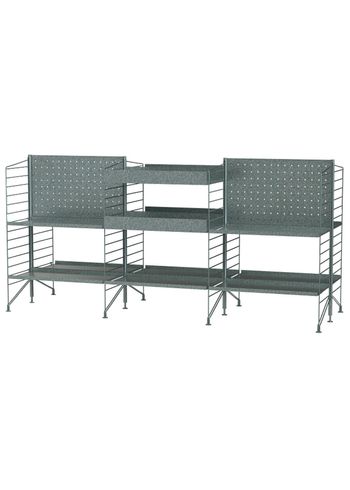 String Furniture - Sistema di scaffalature - Outdoor N - Galvanized / Galvanized