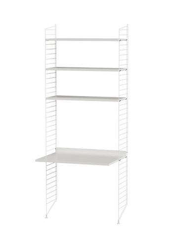 String Furniture - Sistema di scaffalature - Workspace A - White / White