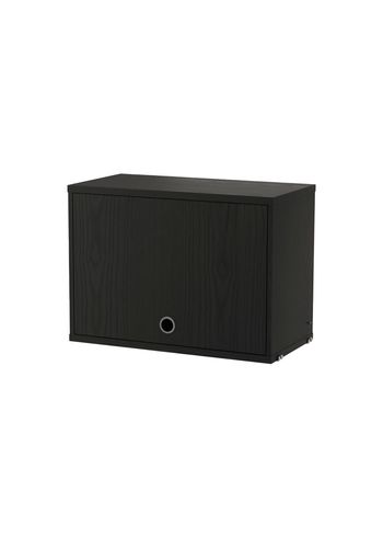 String Furniture - Skriňa - Cabinet With Flip Doors - Black Stained Ash - Small