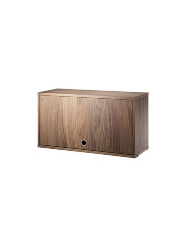 String Furniture - Luo - Cabinet With Flip Doors - Walnut - Large