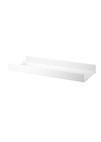 String - Shelf - Metal Shelf w/ High Edge - White