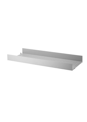 String - Shelf - Metal Shelf w/ High Edge - Grey