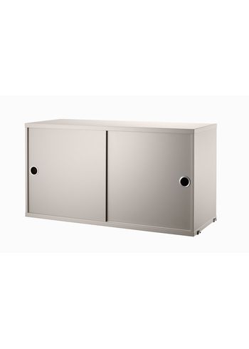 String - Cabinet - Cabinet w/ Sliding Doors - Large - Beige
