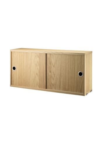 String - Schrank - Cabinet w/ Sliding Doors - Small - Oak