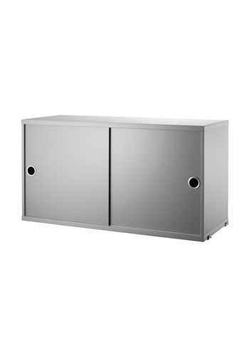 String - Créer - Cabinet w/ Sliding Doors - Large - Grey