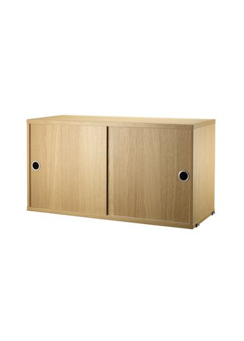 String - Schrank - Cabinet w/ Sliding Doors - Large - Oak