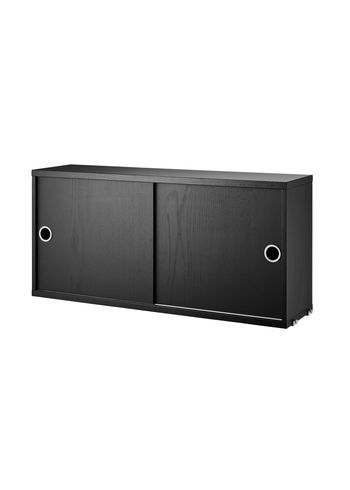 String - Cabinet - Cabinet w/ Sliding Doors - Small - Black Stained Ash