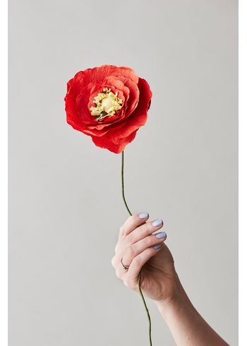 Studio About - Papirblomster - Paper Flower, Ice Poppy - Bright Red