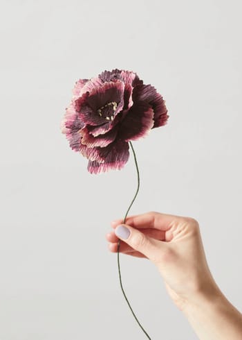 Studio About - Papirblomster - Paper Flower, Peony - Aubergine