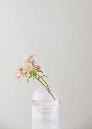 Studio About - Vase - STANDING FLOWER BUBBLE, LOW TUBE, BLUE - Rose