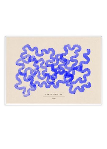 Taishō - Poster - Ramen noodles (horizontal) - Ultramarinblå