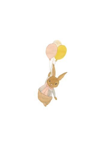 That's Mine - Muursticker voor kinderen - Wallsticker Rabbit girl airballoon - Brown