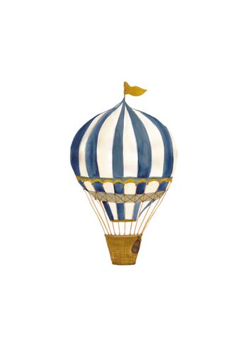 That's Mine - Børne Wallsticker - Wallsticker Retro air balloon - Blue large