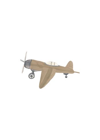 That's Mine - Lapset seinätarra - Wallsticker Retro airplane - Brown