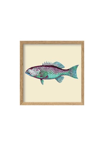 The Dybdahl Co - Cartaz - Turquoise And Purple Fish - Turquoise And Purple Fish / Oak