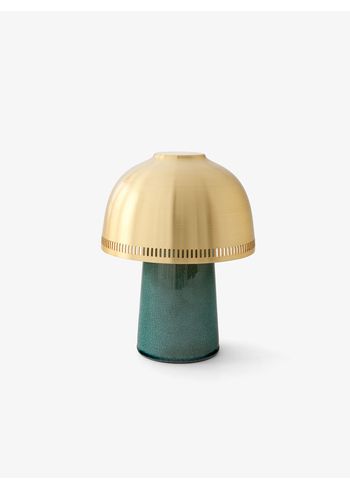 &tradition - Table Lamp - Raku SH8 - Blue Green & Brass