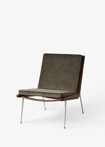 &tradition - Lounge stoel - Boomerang HM1 - Stainless Steel - Duke 004 / Walnut