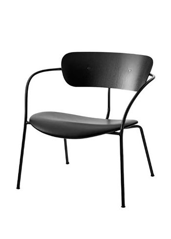 &tradition - Lounge stoel - Pavilion AV6 by Anderssen & Voll - AV6 - Black Lacquered Oak / Black Noble Aniline Leather w. brass fittings