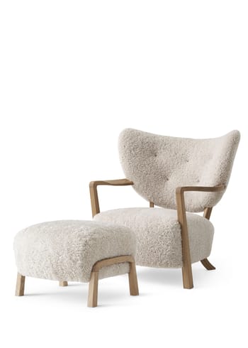 &tradition - Sessel - Wulff chair & Pouf - ATD2 & ATD3 - Fabric: Sheepskin 17 mm, Moonlight