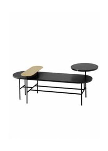 &tradition - Mesa de centro - Palette Table / JH7 & JH8 - Brass, black Nero Marquina marble, black stained ash / JH7