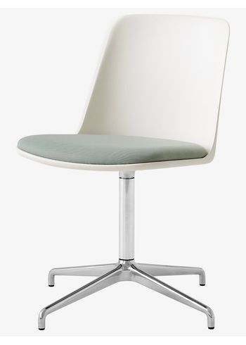 &tradition - Chair - Rely - HW12 - Shell: White / Fabric: Relate 921 / Frame: Polished Aluminium