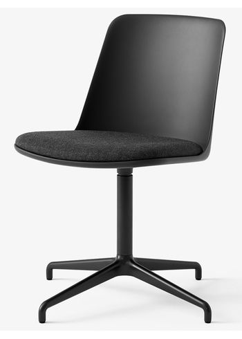 &tradition - Chair - Rely - HW12 - Shell: Black / Fabric: Re-Wool 198 / Frame: Black