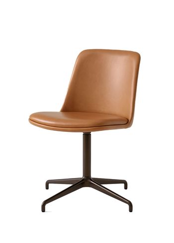 &tradition - Silla - Rely - HW14 - Fabric: Cognac Noble Aniline Leather / Frame: Bronzed