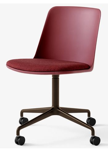&tradition - Chair - Rely - HW22 - Shell: Red Brown / Seat: Canvas 576 / Base: Bronzed
