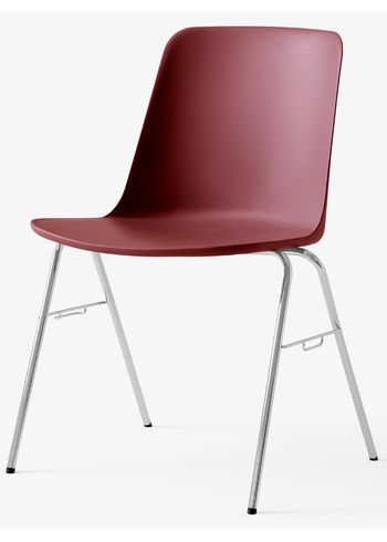 &tradition - Chair - Rely - HW27 - Shell: Red Brown / Base: Chrome