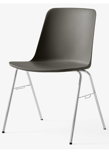 &tradition - Chair - Rely - HW27 - Shell: Stone Grey / Base: Chrome