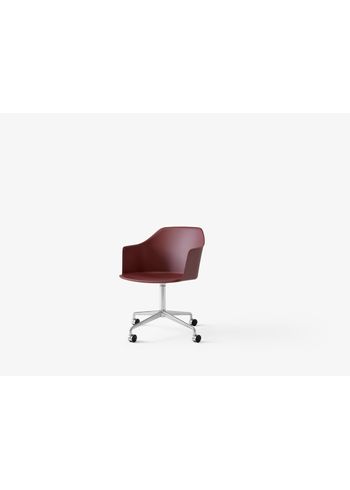 &tradition - Chair - Rely HW48 - Red Brown / Polished Aluminium