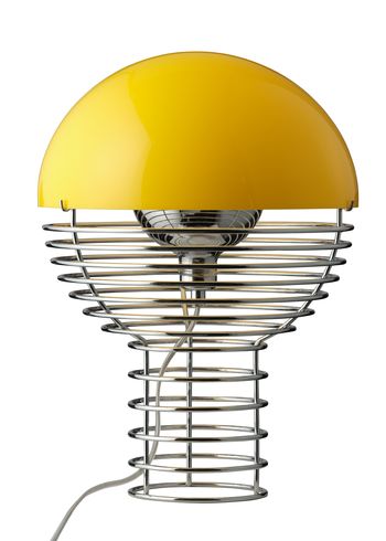 Verpan - Tischlampe - Wire Table Lamp - Krom/Gul
