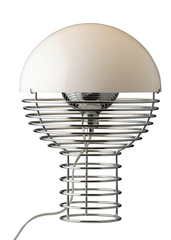Verpan - Pöytävalaisin - Wire Table Lamp - Krom/Hvid